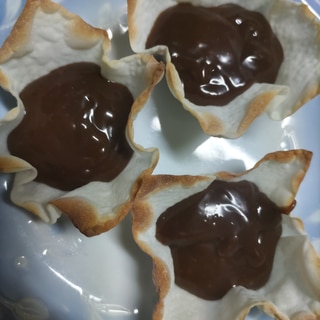 ワンタンの皮で生チョコタルト